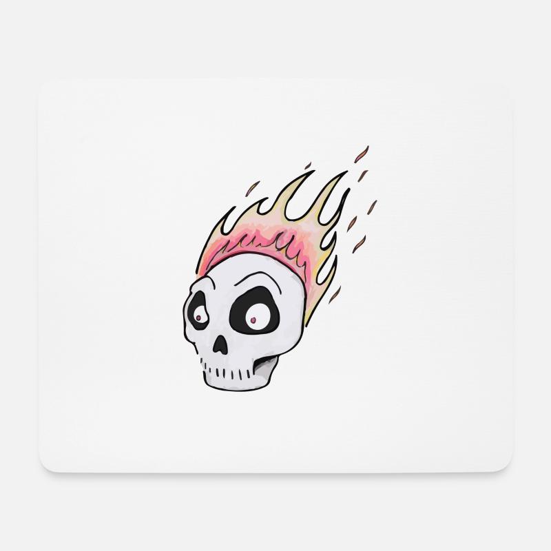 Brennen skull1 - Mousepad (Querformat) - Weiß