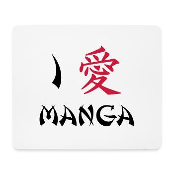 I love manga - Tapis de souris (format paysage) - blanc - Devant
