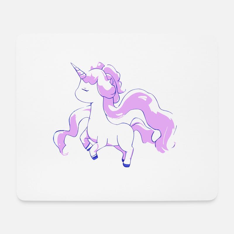 Funky Einhorn: Verspieltes Design für Königinnen - Mousepad (Querformat) - Weiß