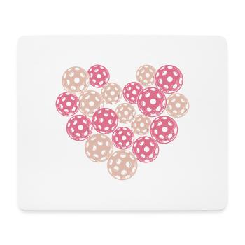 Cadeau sportif en cœur de la Saint-Valentin pour le pickleball - Tapis de souris (format paysage) - blanc - Devant