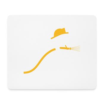 Un pompier avec un tuyau d'eau - Tapis de souris (format paysage) - blanc - Devant