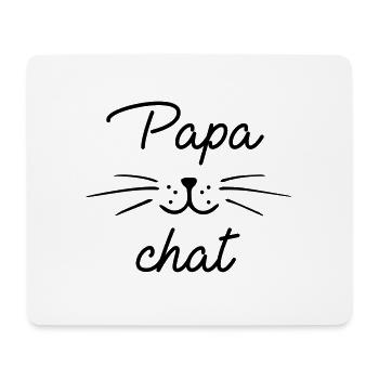 Papa chat - Tapis de souris (format paysage) - blanc - Devant