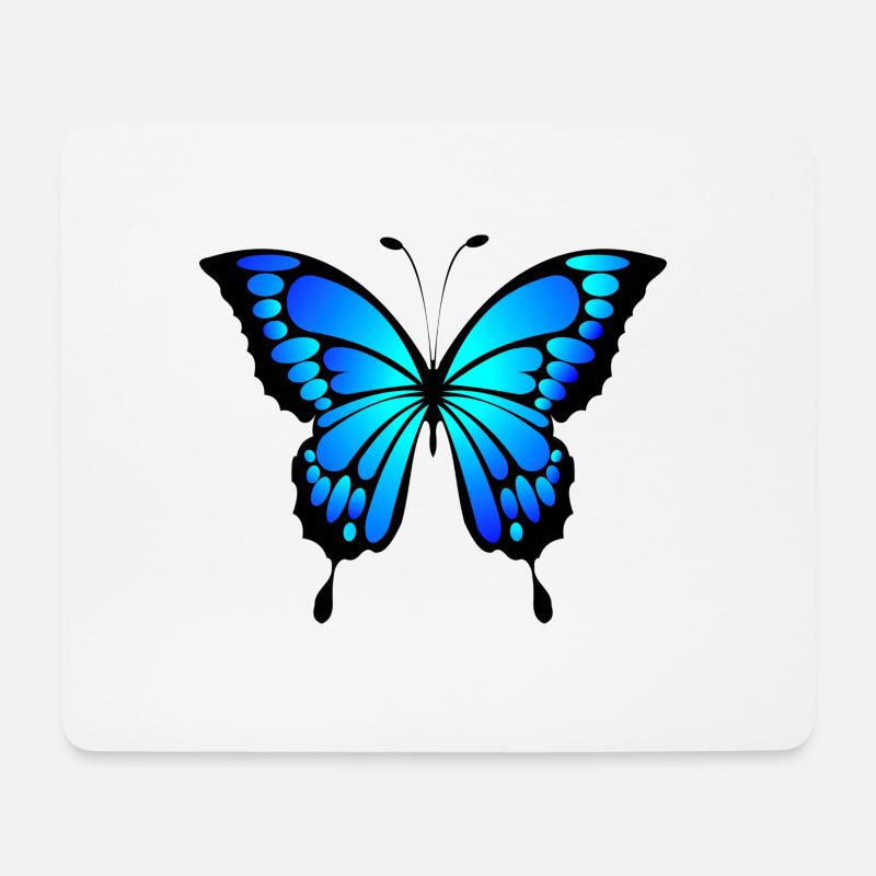 Blauer Schmetterling Geschenk idee - Mousepad (Querformat) - Weiß