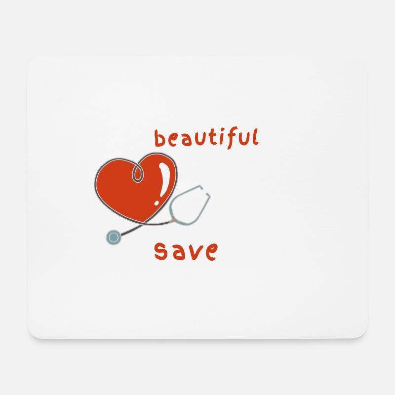 Arzt Krankenschwester Pfleger Doktor Herzschlag - Mousepad (Querformat) - Weiß