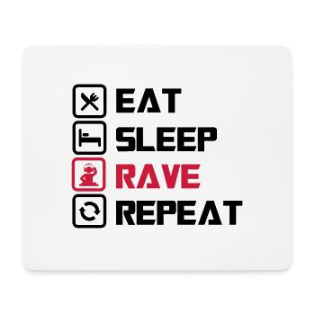 Schlaf Rave wiederholen - Mousepad (Querformat) - Weiß - Vorne