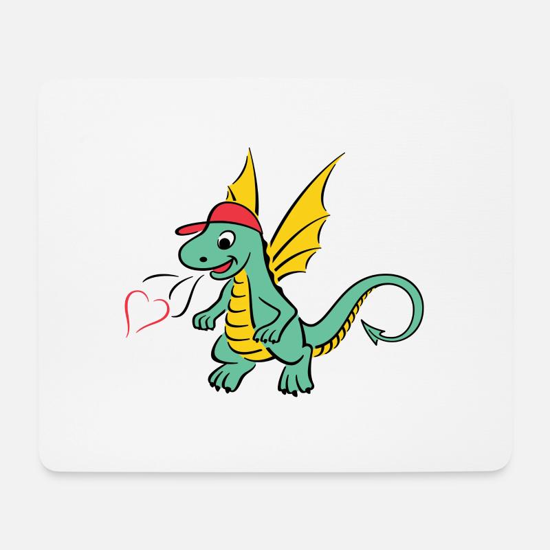 Kleiner Drache - Mousepad (Querformat) - Weiß