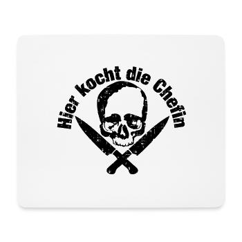 hier kocht die chefin - Mousepad (Querformat) - Weiß - Vorne