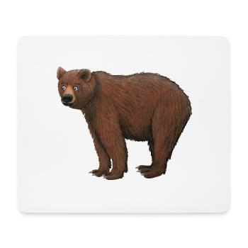 brown bear - Mouse Pad (horizontal) - white - Front