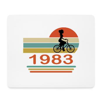 40 Geburtstag 1983 Vintage Retro Fahrrad Radfahrer - Mousepad (Querformat) - Weiß - Vorne