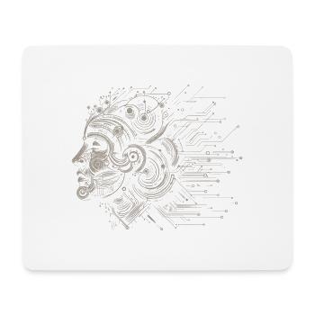 Hirn im Schaltkreis-Design - Mousepad (Querformat) - Weiß - Vorne