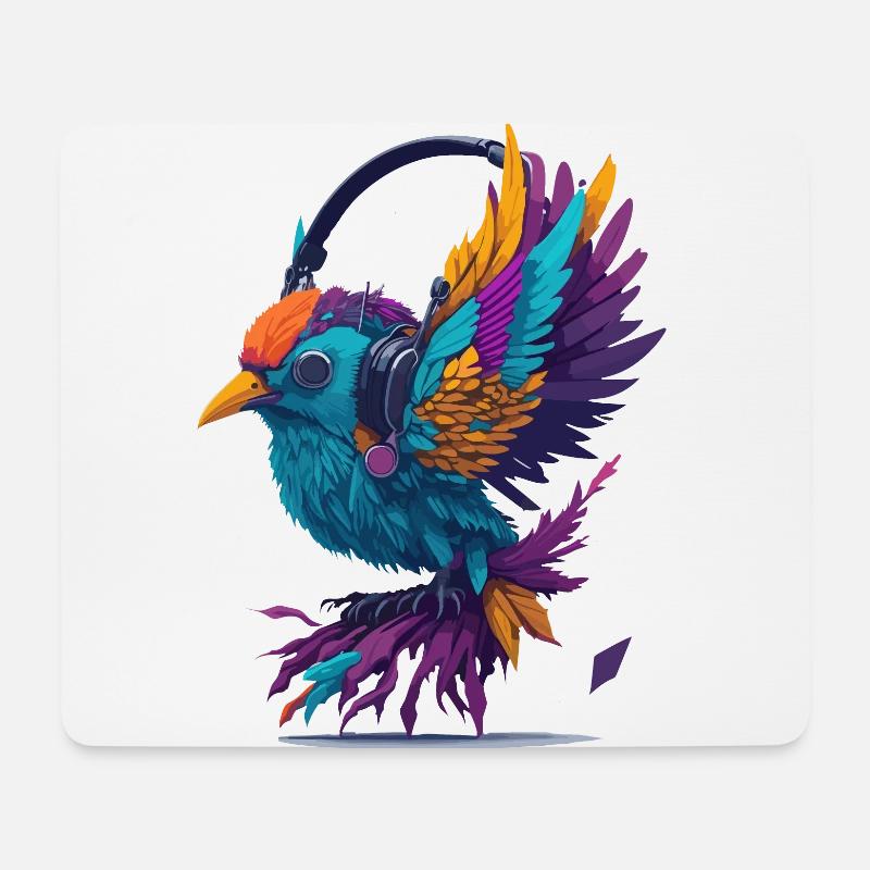 Musik Birdie - Mousepad (Querformat) - Weiß