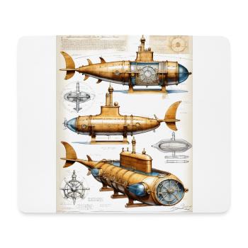 Submarine #2 - Mouse Pad (horizontal) - white - Front