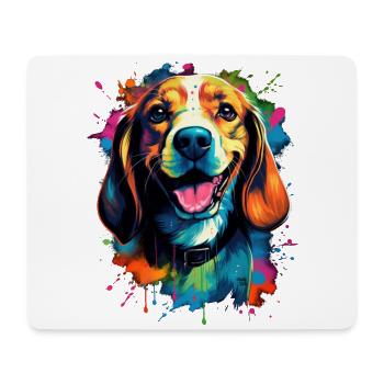 bunter niedlicher Beagle Hund - Mousepad (Querformat) - Weiß - Vorne