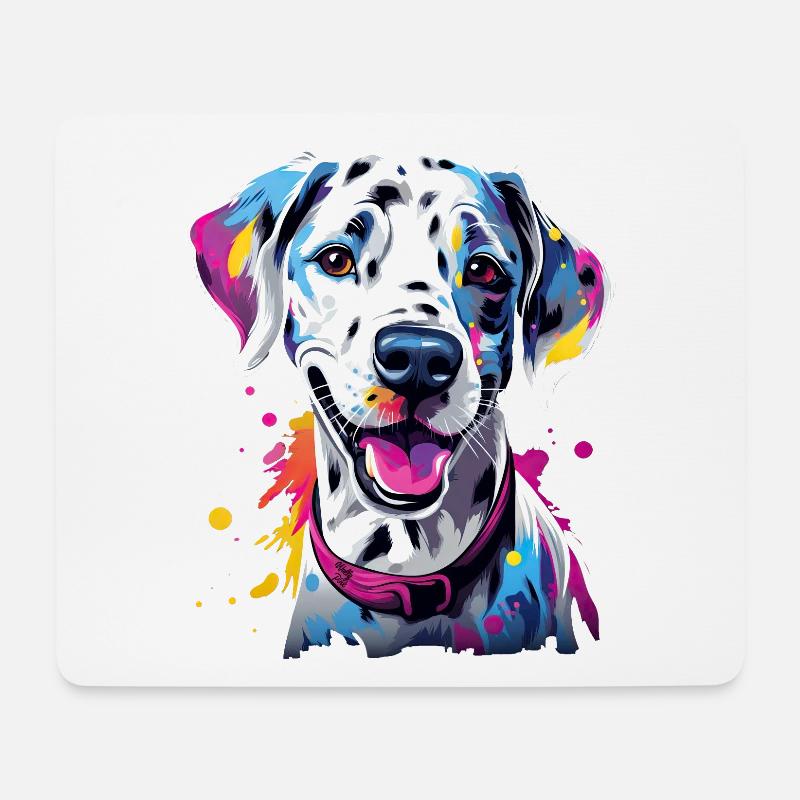 niedlicher bunter Dalmatiner Hund - Mousepad (Querformat) - Weiß