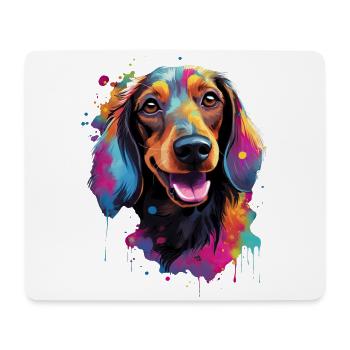 bunter Dackel Dachshund bunter Hund - Mousepad (Querformat) - Weiß - Vorne