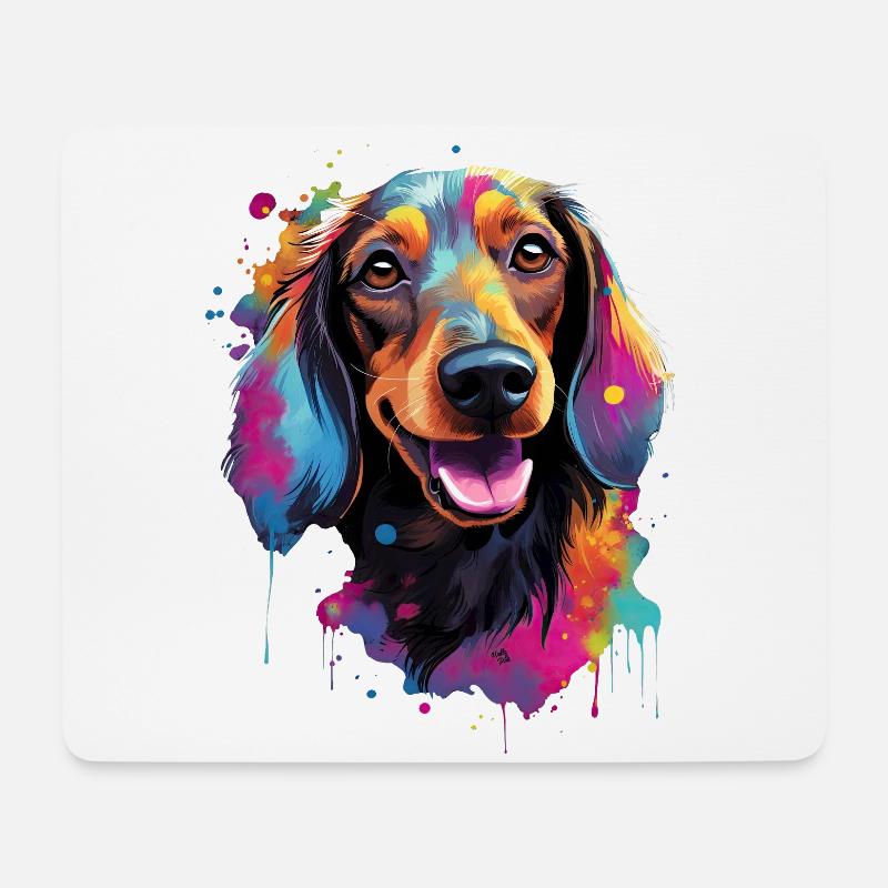 bunter Dackel Dachshund bunter Hund - Mousepad (Querformat) - Weiß
