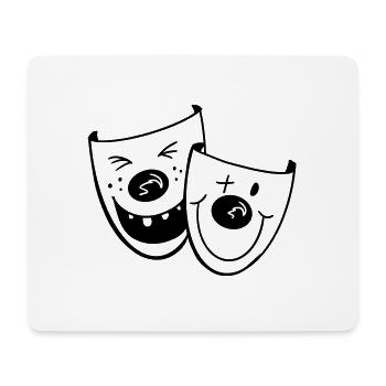 Zwei lustige Clownmasken - Karneval - Geschenk - Mousepad (Querformat) - Weiß - Vorne