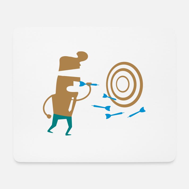 Verbundene Augen Dart Idee Geschenk Hobby Sport - Mousepad (Querformat) - Weiß