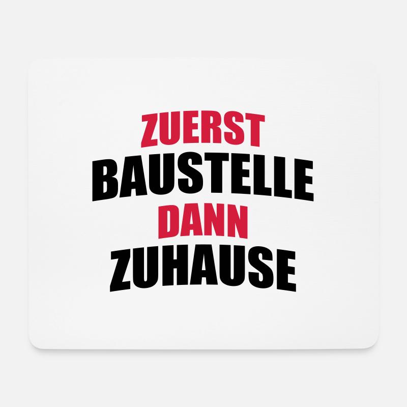 Haus bauen - Mousepad (Querformat) - Weiß