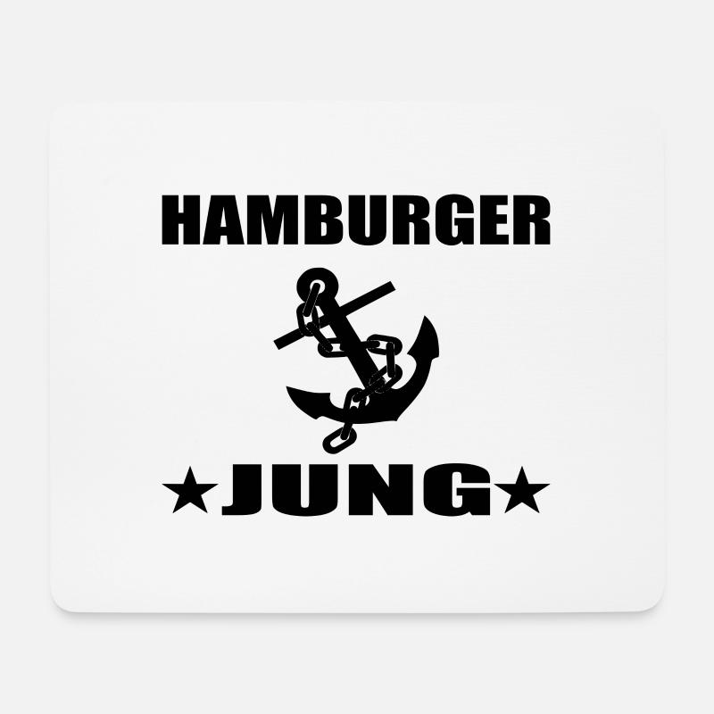 Hamburg - Mousepad (Querformat) - Weiß