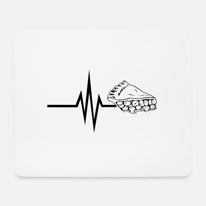 Mein Herz schlägt für Kuchen - Torte Geburtstag - Mousepad (Querformat) - Weiß