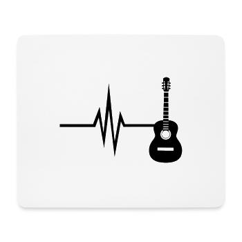 My heart beats for guitar - instrumental music - Mouse Pad (horizontal) - white - Front