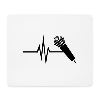 My heart beats for singing - music singing micro - Mouse Pad (horizontal) - white - Front