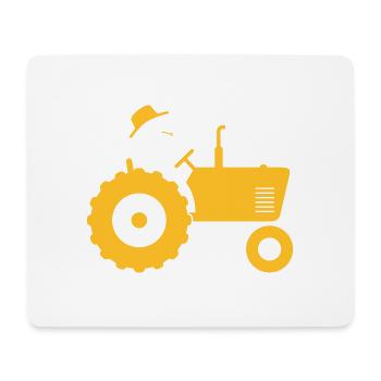 Landwirt auf Traktor - Mousepad (Querformat) - Weiß - Vorne