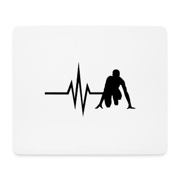 Mein Herz schlägt für Laufen - Sprint Jogging Fit - Mousepad (Querformat) - Weiß - Vorne