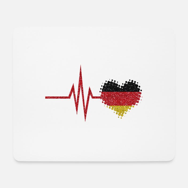 Mein Herz schlägt für Deutschland - deutsch Heimat - Mousepad (Querformat) - Weiß