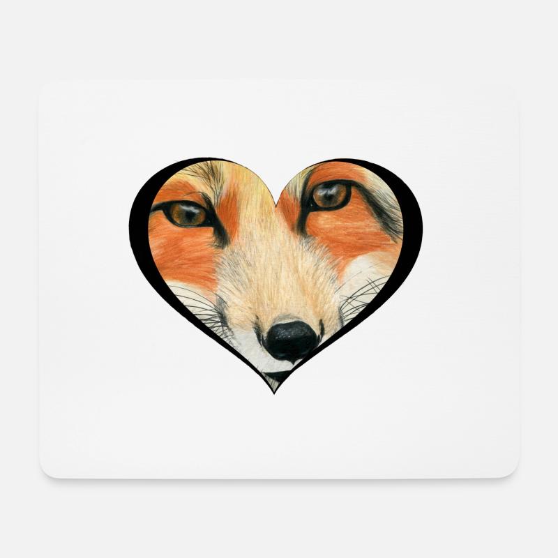 Fuchs - Mousepad (Querformat) - Weiß