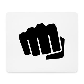 Faust Geschenk Idee dagegen Symbol Hand - Mousepad (Querformat) - Weiß - Vorne