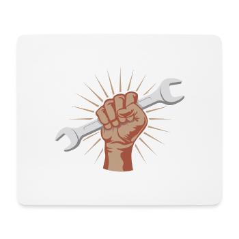 Strong hobbyist! Wrench Mechanic - Mouse Pad (horizontal) - white - Front