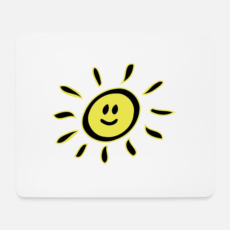 Smiley Sonne - Mousepad (Querformat) - Weiß