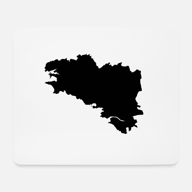 Bretagne Karte Form 2603 p - Mousepad (Querformat) - Weiß