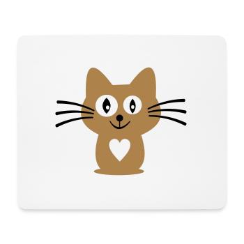 chat - Tapis de souris (format paysage) - blanc - Devant