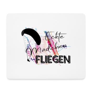 Echte Mädchen fliegen Gleitschirm Paragliding - Mousepad (Querformat) - Weiß - Vorne