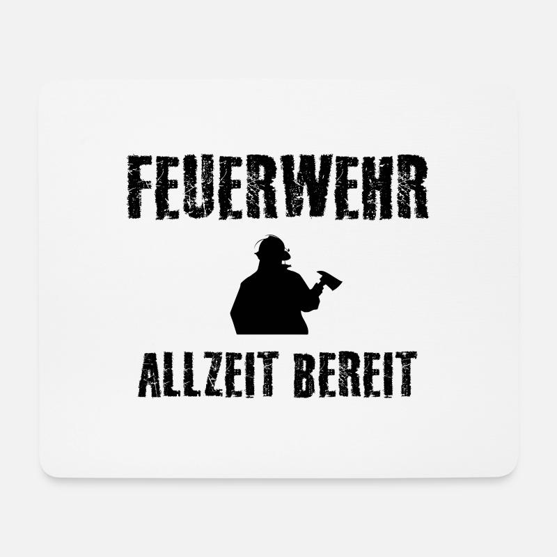Feuerwehr - Mousepad (Querformat) - Weiß