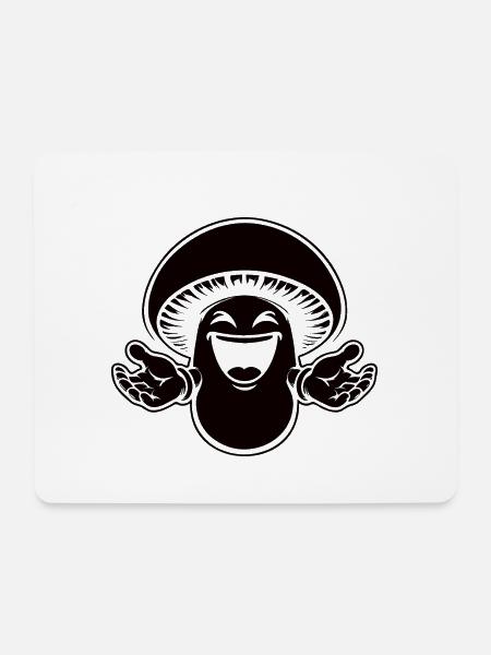 Lachender Pilz – Ein Design für Pilzsammler - Mousepad (Querformat) - Weiß