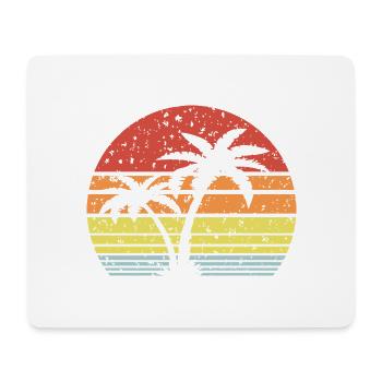 Palme Retro Sonne - Mousepad (Querformat) - Weiß - Vorne