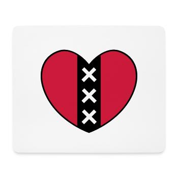 Herz mit dem Symbol der Stadt von Amsterdam - Mousepad (Querformat) - Weiß - Vorne