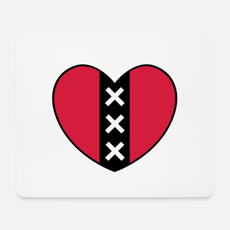 Herz mit dem Symbol der Stadt von Amsterdam - Mousepad (Querformat) - Weiß