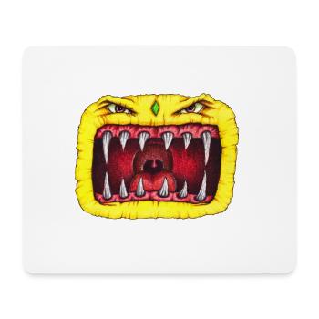 Monster with teeth yellow - Mouse Pad (horizontal) - white - Front