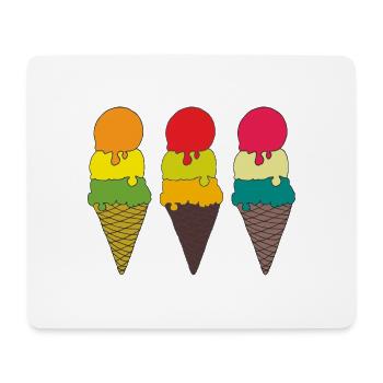 Illustration de cornet de glace coloré - Tapis de souris (format paysage) - blanc - Devant
