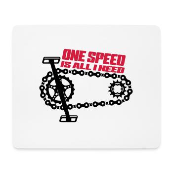 One Speed is all I need - Singelspeed - Mousepad (Querformat) - Weiß - Vorne
