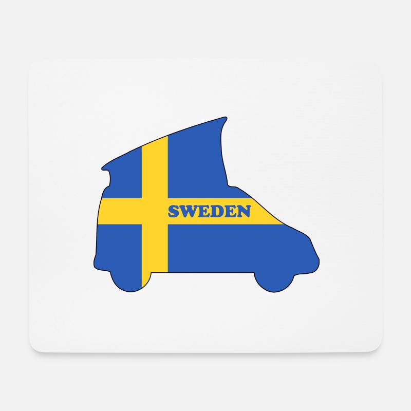 Sweden Campingbus Kontur - Mousepad (Querformat) - Weiß