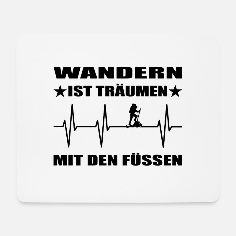 Wandern - Mousepad (Querformat) - Weiß