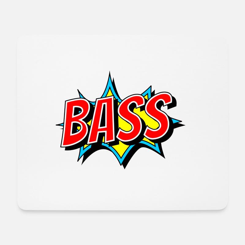 BASS als Comic Knall - Bass muss eben laut - Mousepad (Querformat) - Weiß