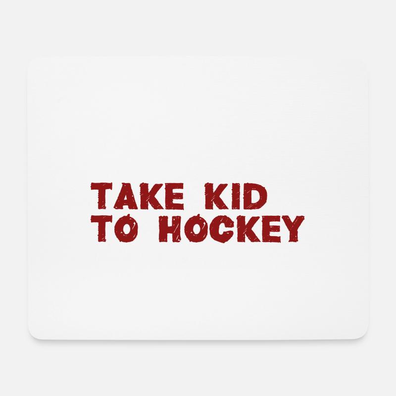 Prenez enfant au hockey - Tapis de souris (format paysage) - blanc