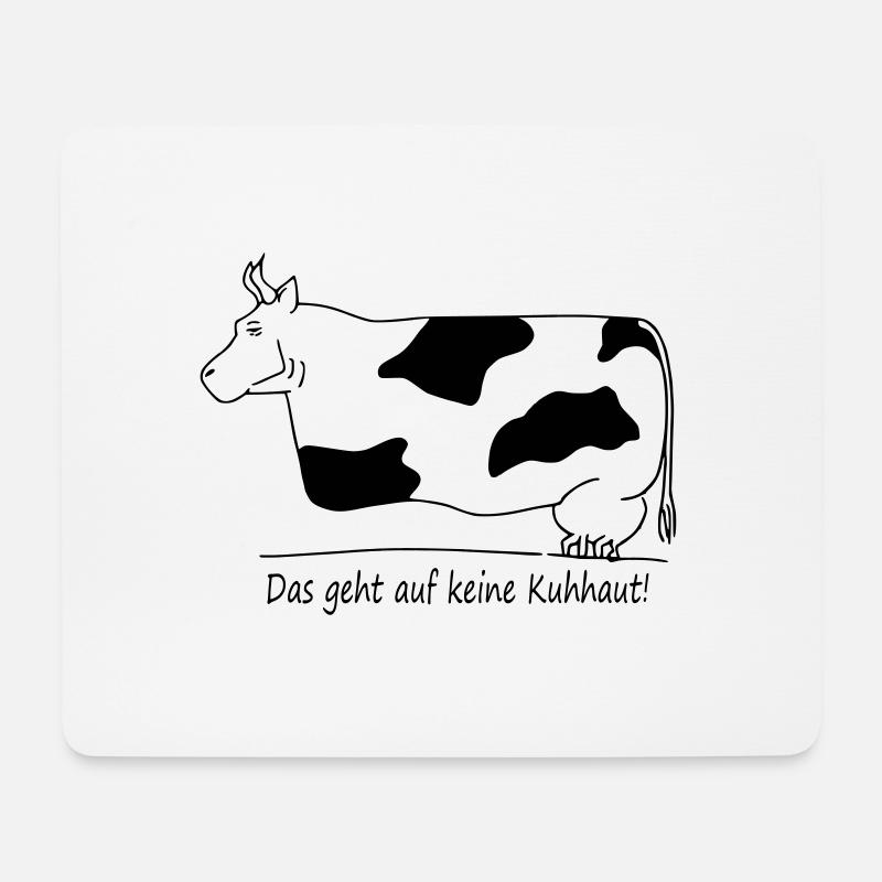 Kuh - Mousepad (Querformat) - Weiß